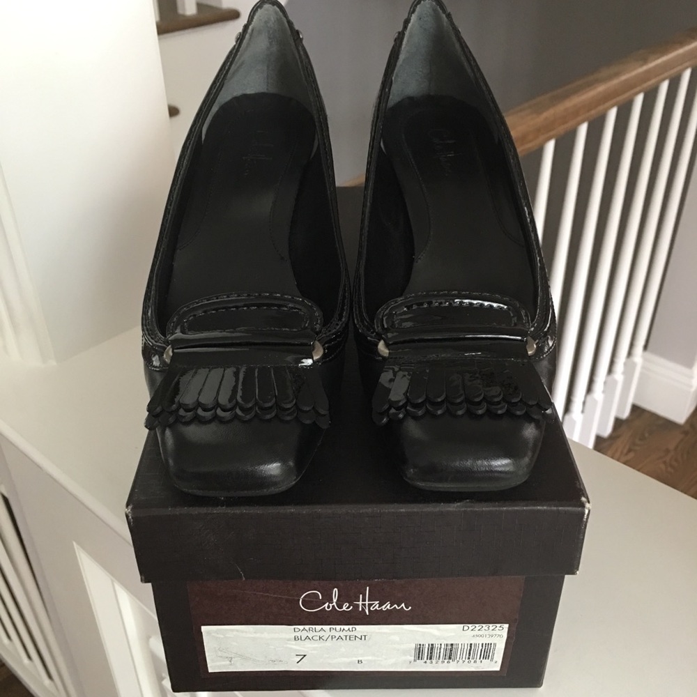 Cole Haan Black Leather Darla Pumps